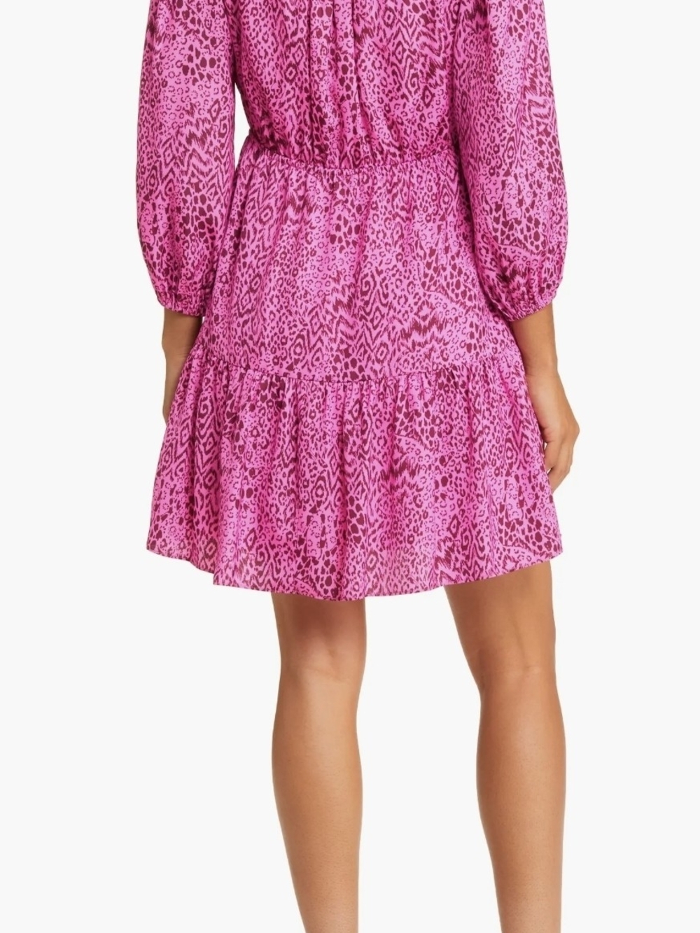 Lilly Pulitzer Deacon 3/4 Sleeve Dress Cerise Pink Pattern Play Sz 8 - Picture 4 of 15